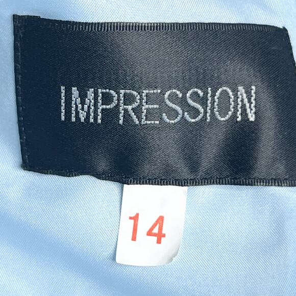 Impression Blue Formal Dress Maxi Sleeveless Layered Mesh Bedazzled Prom Fairy - Picture 4 of 15